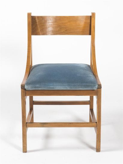null Travail français 1950

Paire de chaises à structure en acajou blond, garniture...