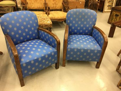 null Paire de fauteuils Art déco tissu bleu

H : 80 cm