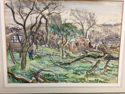 null Henri COGLE, (1875-1950)

Paysage, 

aquarelle , signée en bas à droite

37...