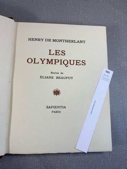 null Montherlant. Les Olympiques. 1 volume in-folio relié plein cuir sous étui, illustré...
