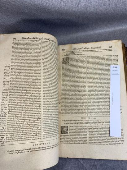 null Maynard. Notables et singulières du droit écrit. 1 volume in-folio, Paris, 1628....