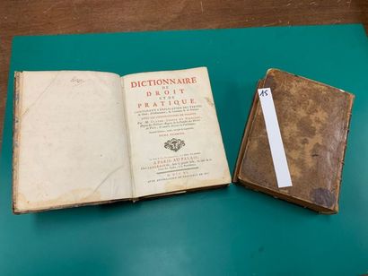 null Ferrière. Dictionnaire de droit et de pratique. 2 volumes in-4. Paris, 1740...
