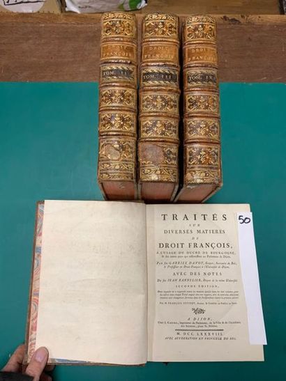 null [Bourgogne]. Davot. Traités sur diverses matières de droit françois à l'usage...