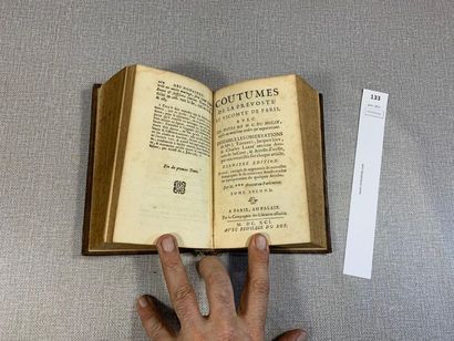 null Coutume de la prévôté et de la vicomté de Paris. 2 tomes en 1 volume. 1691.