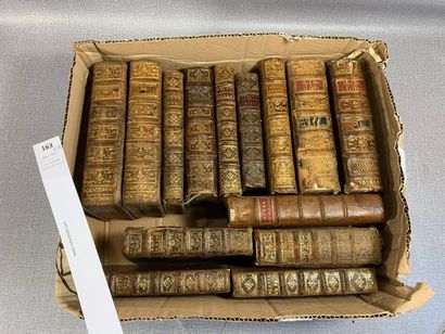 null Un ensemble de 14 volumes reliés XVIIIe, dont : Dictionnaire de Richelet, 2...