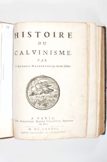 null [Reliure aux ARMES] MAINBOURG (Louis) : Histoire du calvinisme, par le sieur...