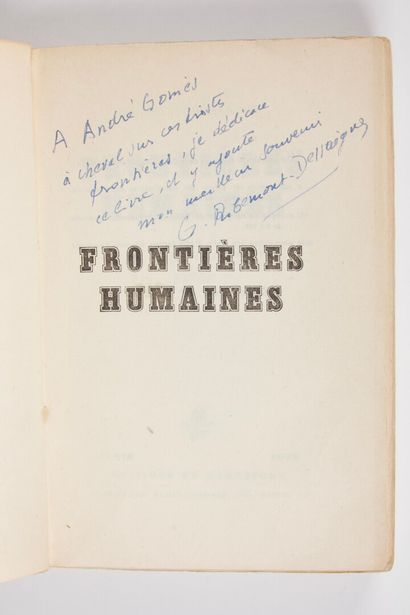 null RIBEMONT-DESSAIGNES (Georges) : Frontières humaines. Paris, Editions du Carrefour,...