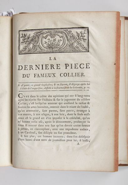 null [AFFAIRE DU COLLIER. Recueil factice]. 1786. 



18,5 par 25,5 cm. Basane fauve...