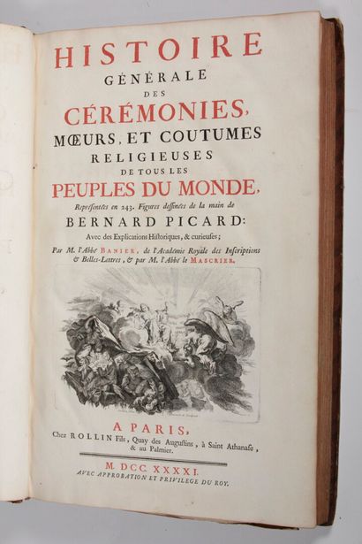 null PICARD (Bernard), BANIER, LE MASCRIER : Histoire generale des ceremonies, moeurs...
