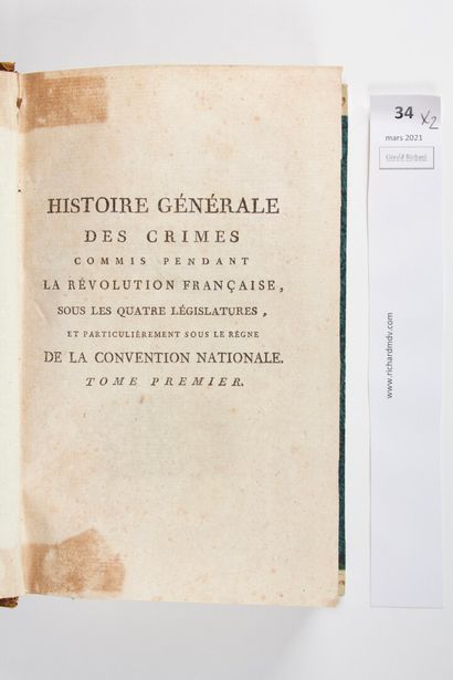 null [PRUDHOMME, Louis-Marie] : Histoire générale et impartiale des erreurs, des...
