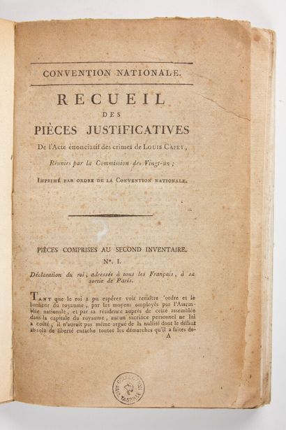 null [Révolution Française] : Recueil des pièces justificatives de l'Acte énonciatif...