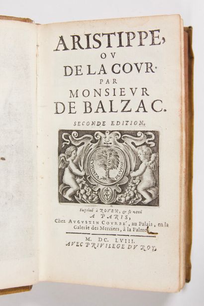 null BALZAC (Jean-Louis Guez de) : Aristippe, ou de la cour. Paris, chez Augustin...