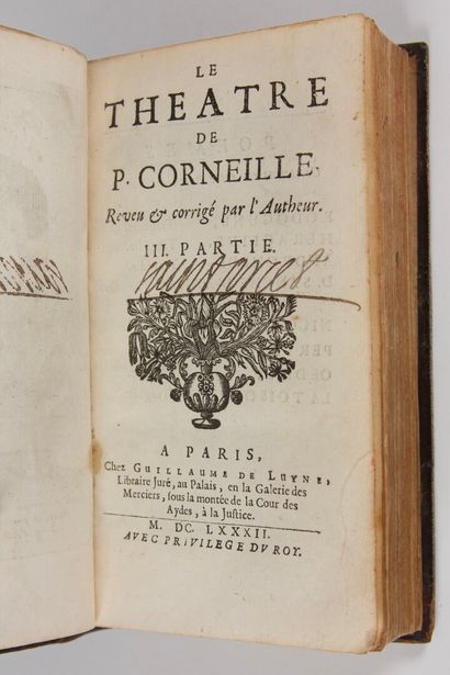 null CORNEILLE (Pierre) : Le théâtre de P. Corneille. Revue & corrigé par l'Autheur....