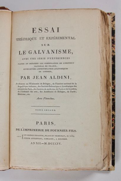 null [GALVANI]. ALDINI (Jean) : Essai théorique et expérimental sur le galvanisme,...