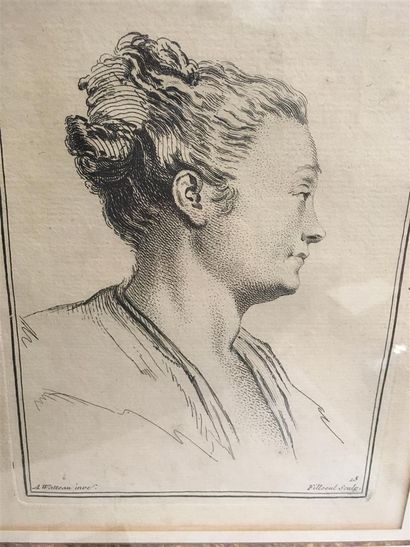 null D'après Antoine WATTEAU

Portrait de femme de profil

Gravure sur papier

17...