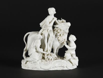 null Enlèvement d'Europe, sujet en biscuit de porcelaine

Vers 1920

H : 18cm - L...