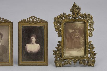 null Cadres photo en verre et laiton vers 1900