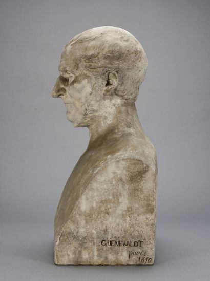 null GRINEVALD 

Buste d'homme en plâtre,

19ème

H : 60 cm