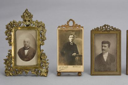 null Cadres photo en verre et laiton vers 1900