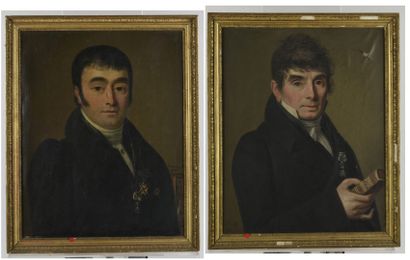 null Ecole française XIXème

Suite de deux portraits d'homme dont un tenant un livre...