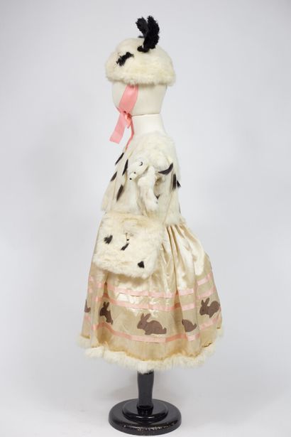 null Belle robe de fillette, déguisement de lapin Circa 1900/1930. Robe à bustier...
