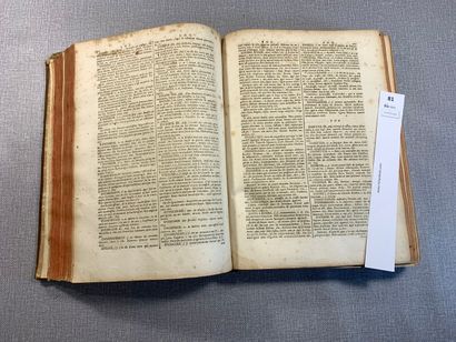null Joubert. Dictionnaire français et latin. 1 volume in-4. Lyon, 1757. relié