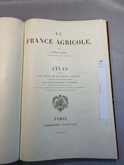 null Gustave Heuzé. Atlas de la France agricole. Paris, 1875. 1 volume grand in-folio...