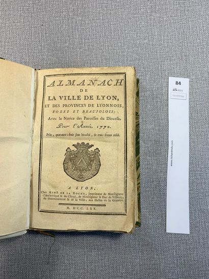 null Almanach pour la ville de Lyon pour l'année 1770. Reliure demi-vélin.
