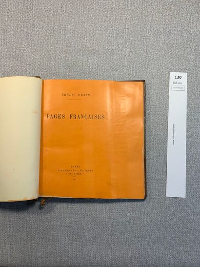 null Ernest Renan. Pages françaises. Paris, 1921. Un des 30 exemplaires sur papier...