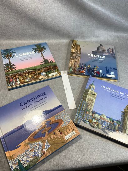 null [Livres à système]. 4 livres d'enfant édités par Gallimard : La Médina de Tunis,...