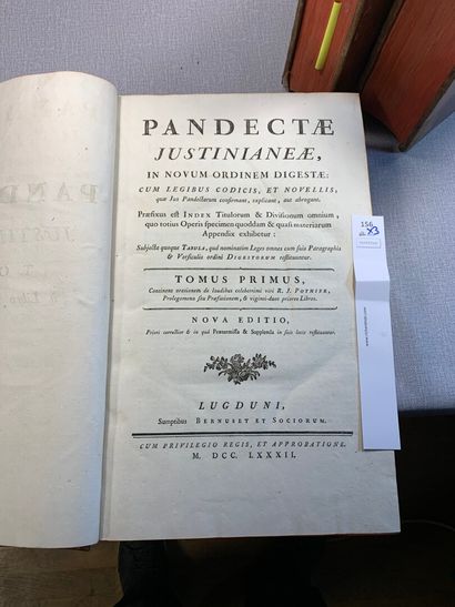 null [Droit Pandecte Justinien]. Pandectae Justinianeae. 3 volumes in-folio. Lyon,...