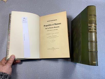 null Pointet. Historique des propriétés de la Croix-Rousse. 2 volumes reliés cuir....