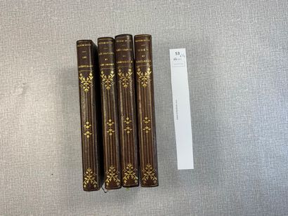 null Victor Hugo. Un ensemble de 4 volumes reliés cuir.