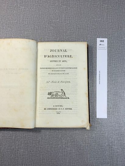 null Journal d'agricultures, lettres et arts du département de l'Ain. 1 volume. Bourg-en-Bresse,...