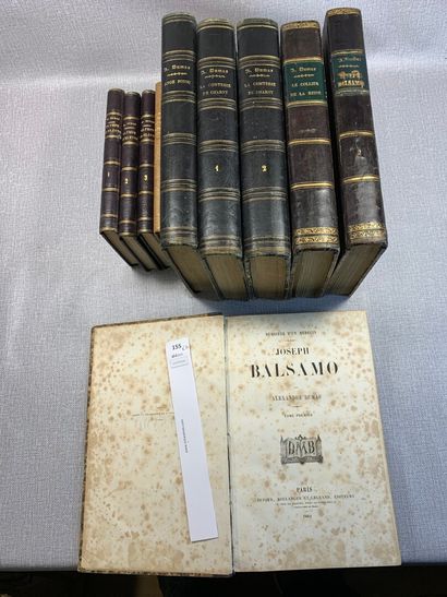 null Alexandre Dumas. Un ensemble de 10 volumes reliés cuir XIXe.