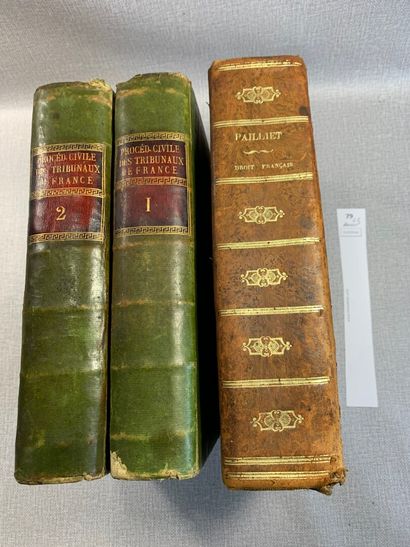 null [Droit]. Un ensemble de 3 volumes in-4 début XIXe, dont Pigeau : La procédure...