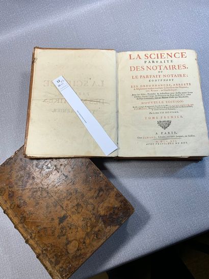 null Ferrière. La Science parfaite des notaires. 2 volumes in-4 reliés cuir, Paris,...