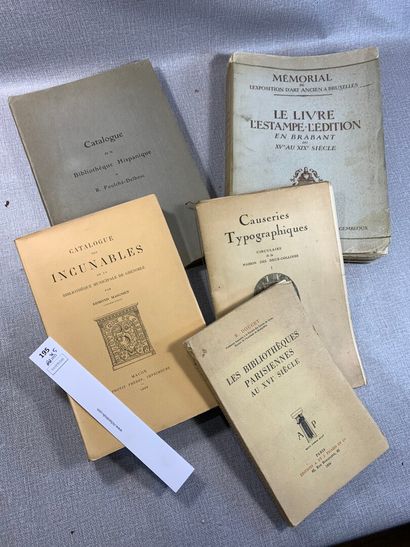 null [Bibliophilie]. Un ensemble de 5 volumes ou plaquettes, dont, Catalogue de la...