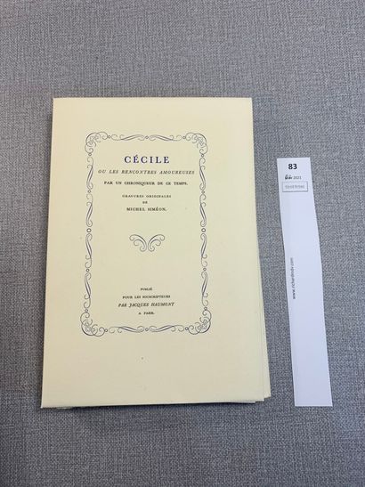 null [Curiosa]. Cécile, ou les rencontres amoureuses. Gravures originales de Michel...