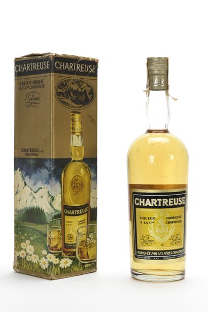 null 1 B CHARTREUSE JAUNE TARRAGONE PÉRIODE 1973-1985 40% (étui légèrement abimé)...