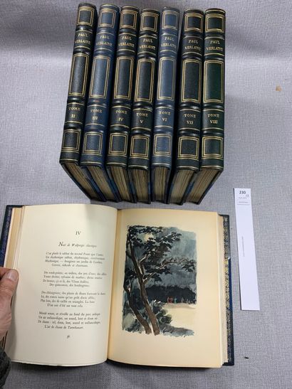 null Paul Verlaine. OEuvres complètes illustrées par Berthold Mahn. 8 volumes reliés...