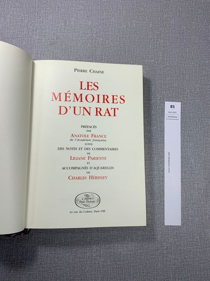 null Pierre Chaine. Les mémoires d'un rat. Illustré par Charles Herrissey. Editions...
