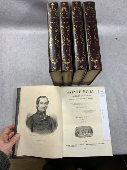 null La Sainte Bible en Latin et en Français, traduite par M. De Genoudé. 5 volumes...