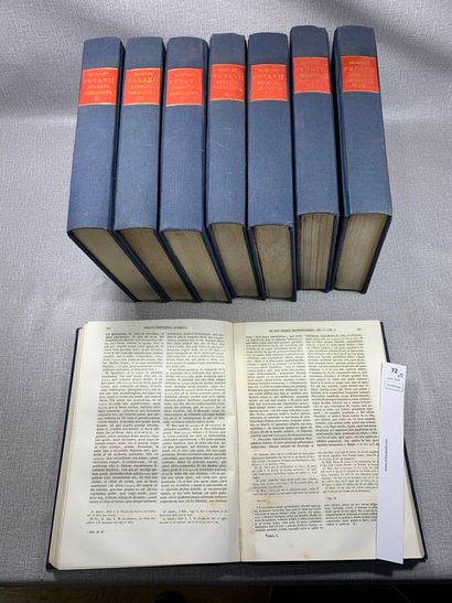 null Denis Petau. Dogmata theologica. 8 volumes in-4 reliés pleine toile. 1864.