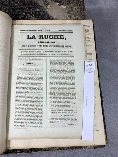 null [Vaucluse]. La Ruche. Journal des annonces judiciaires de l'arrondissement d'Orange...