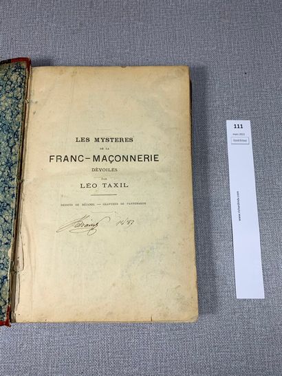 null Léo Taxil. Les mystères de la Franc-maçonnerie dévoilés. 1 volume in-4. Page...