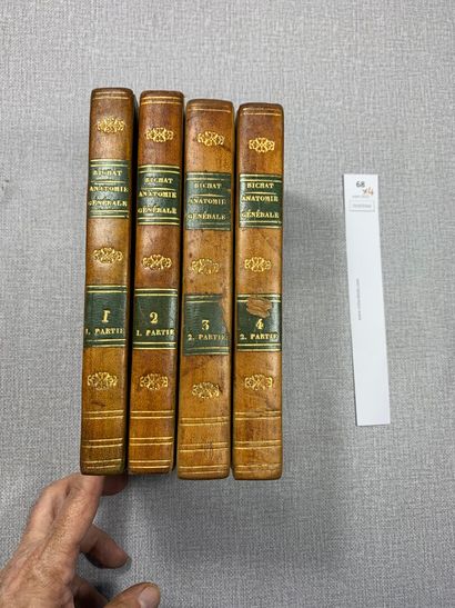null Bichat. Anatomie générale. 4 tomes. In-8 reliés cuir. Paris, 1812.