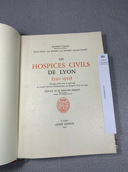 null Mathieu Varille. Les hospices civils de Lyon. 1 volume in-4 relié cuir. Exemplaire...