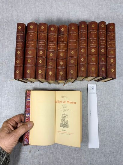null [Editions Lemerre]. OEuvres de Musset. Un ensemble de 11 volumes avec la biographie....
