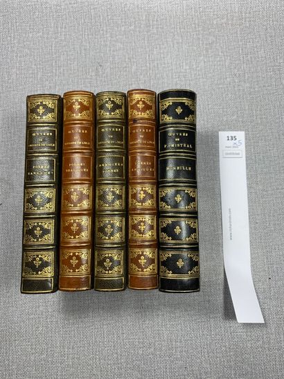 null [Edition Lemerre]. Un ensemble de 5 volumes reliés : Mireille par Mistral, Les...